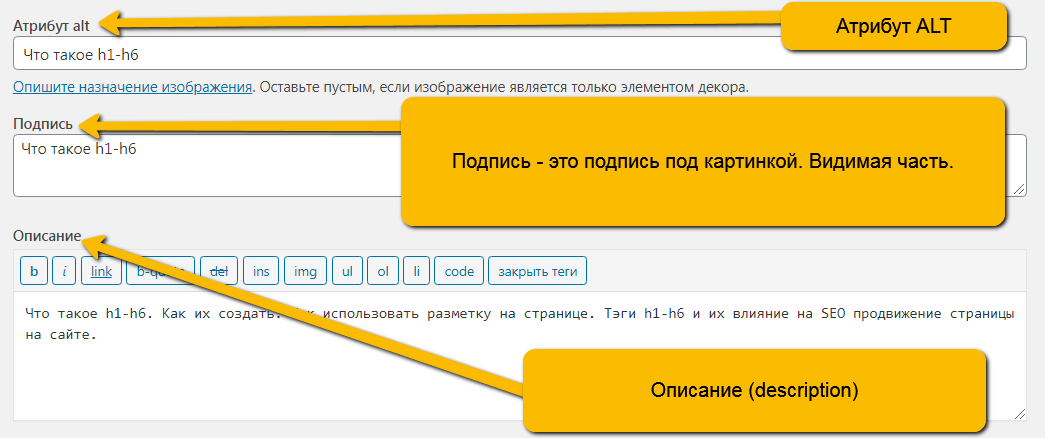 Html alt для картинки и текста